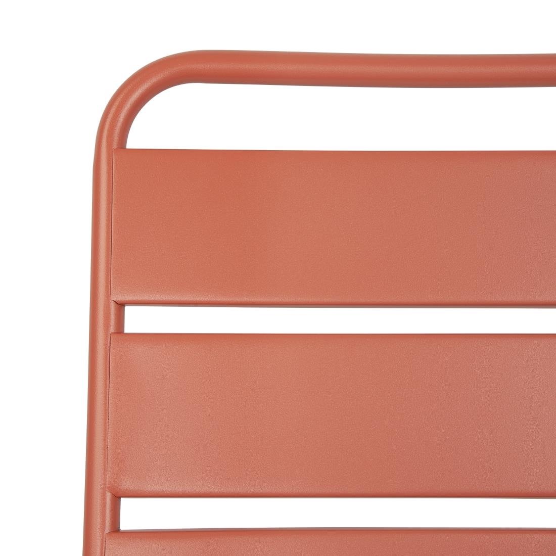 Bolero Terracotta Gelateerde Stalen Zijstoelen 4 Stuks