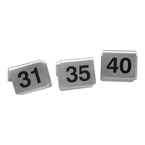 Tischnummern Set | Edelstahl | Doppelseitig bedruckt | 31-40