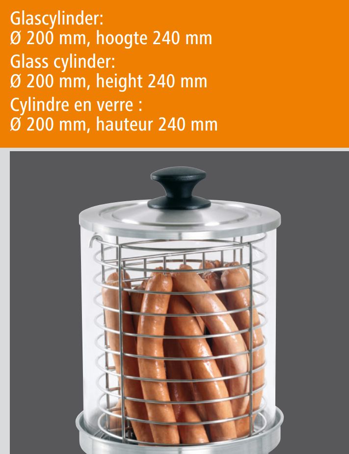 Elektrische Hotdog Koker - Cylinder - Ø200x240mm
