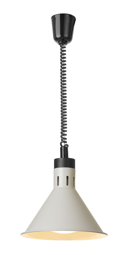 Höhenverstellbare Wärmelampe konisch - Weiß - 230V/250W - Ø275x(H)250mm