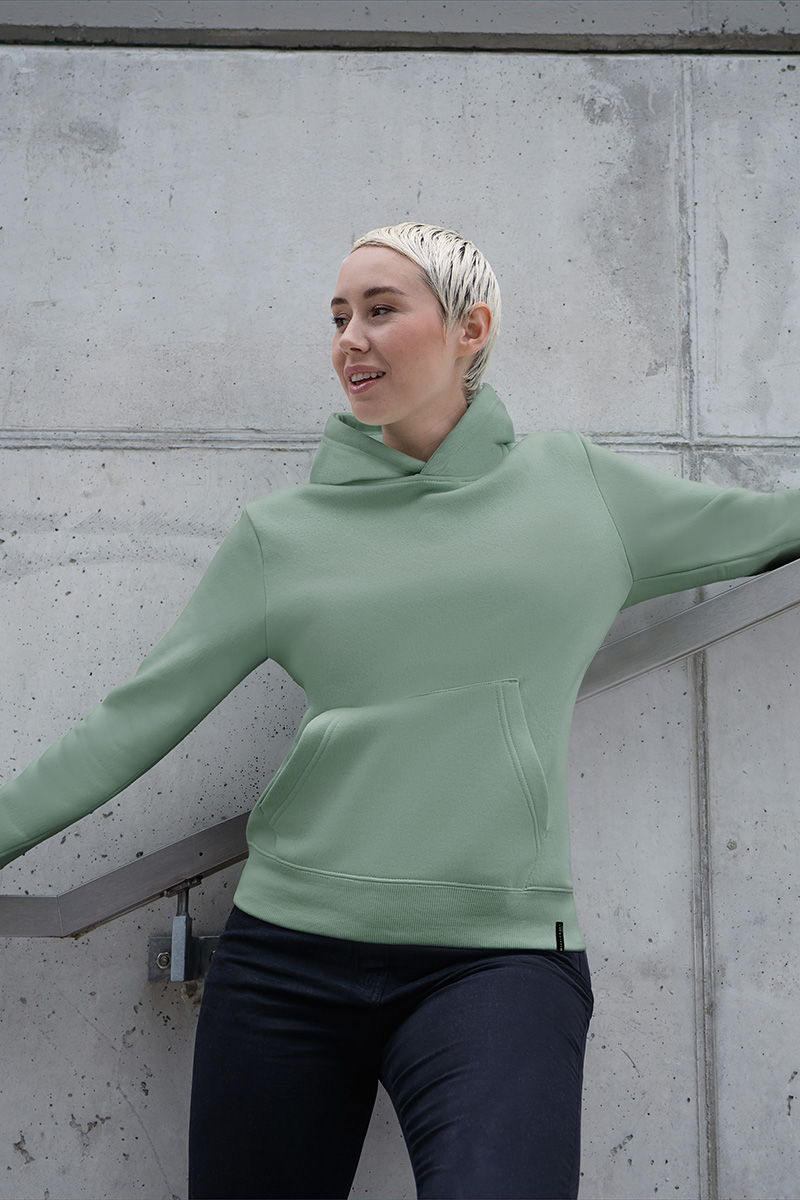 Hoodie de travail pour femme Soft-Face, en matière durable - Vert Pistache - L