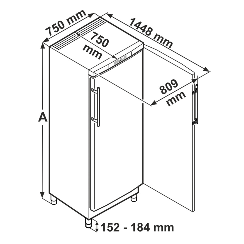 Liebherr - Armoire Positive GN2/1 - Blanche - Porte Pleine - 586L
