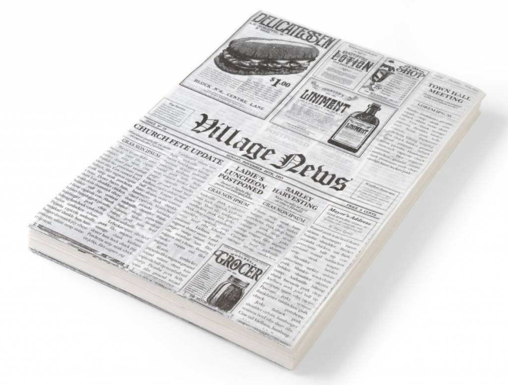 Wachspapier Zeitungsdruck | 250x350mm | 500 Blatt