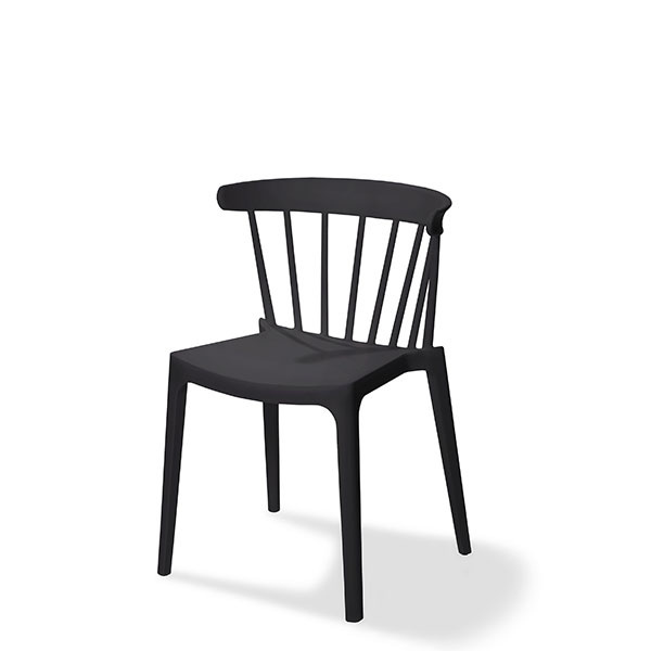 Windson chaise empilable Noir, Polypropylène, 54x53x75cm (BxTxH), 50900