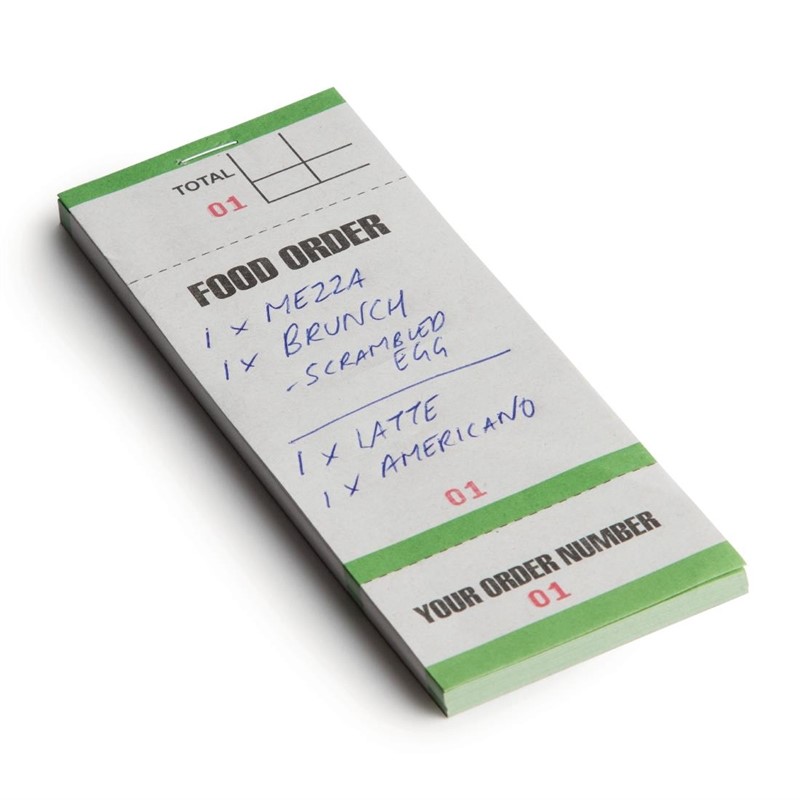 Carnets de commande feuilles simples avec numéros détachables (lot de 50)