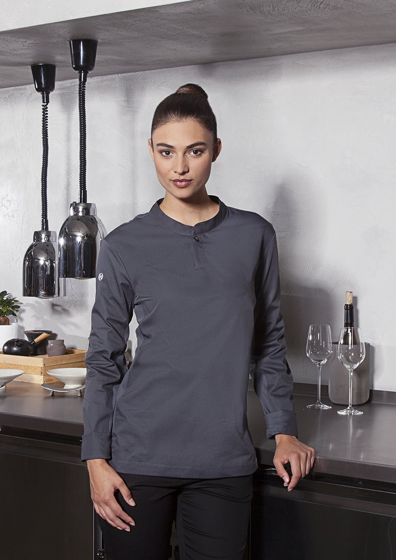 Langarm Damen-Arbeitsshirt Performance - Anthrazit - M