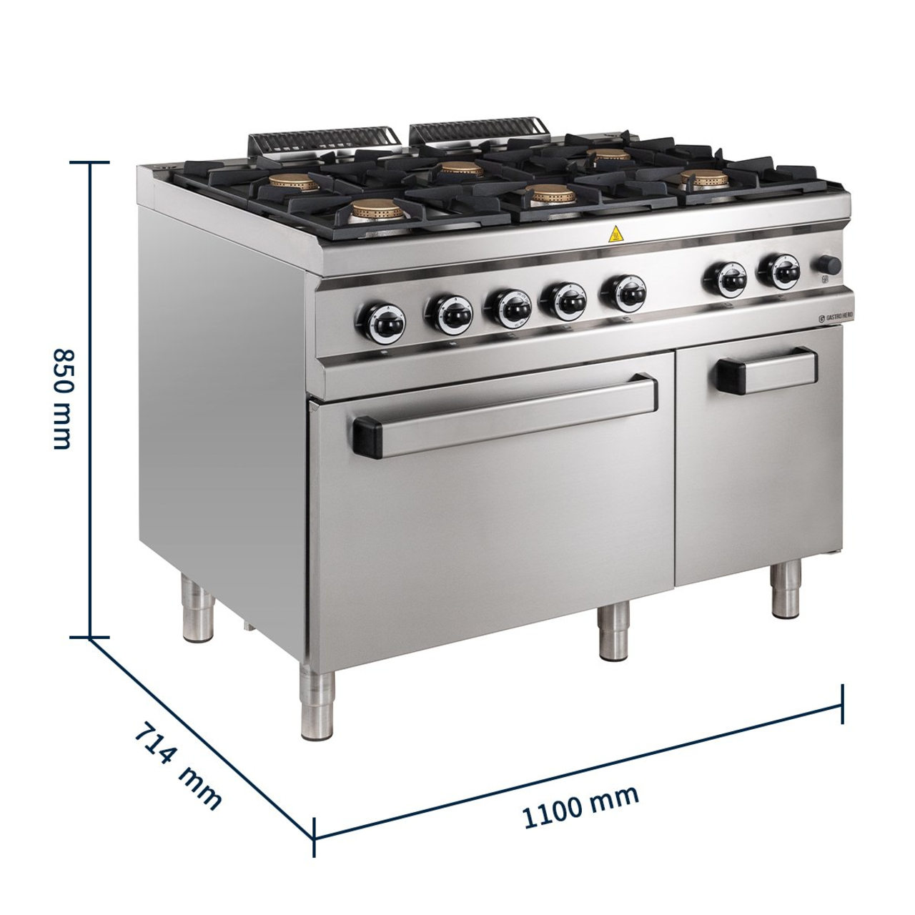 Gasfornuis Serie 700 - 110/70 met elektrische oven - 6 branders - 42 kW