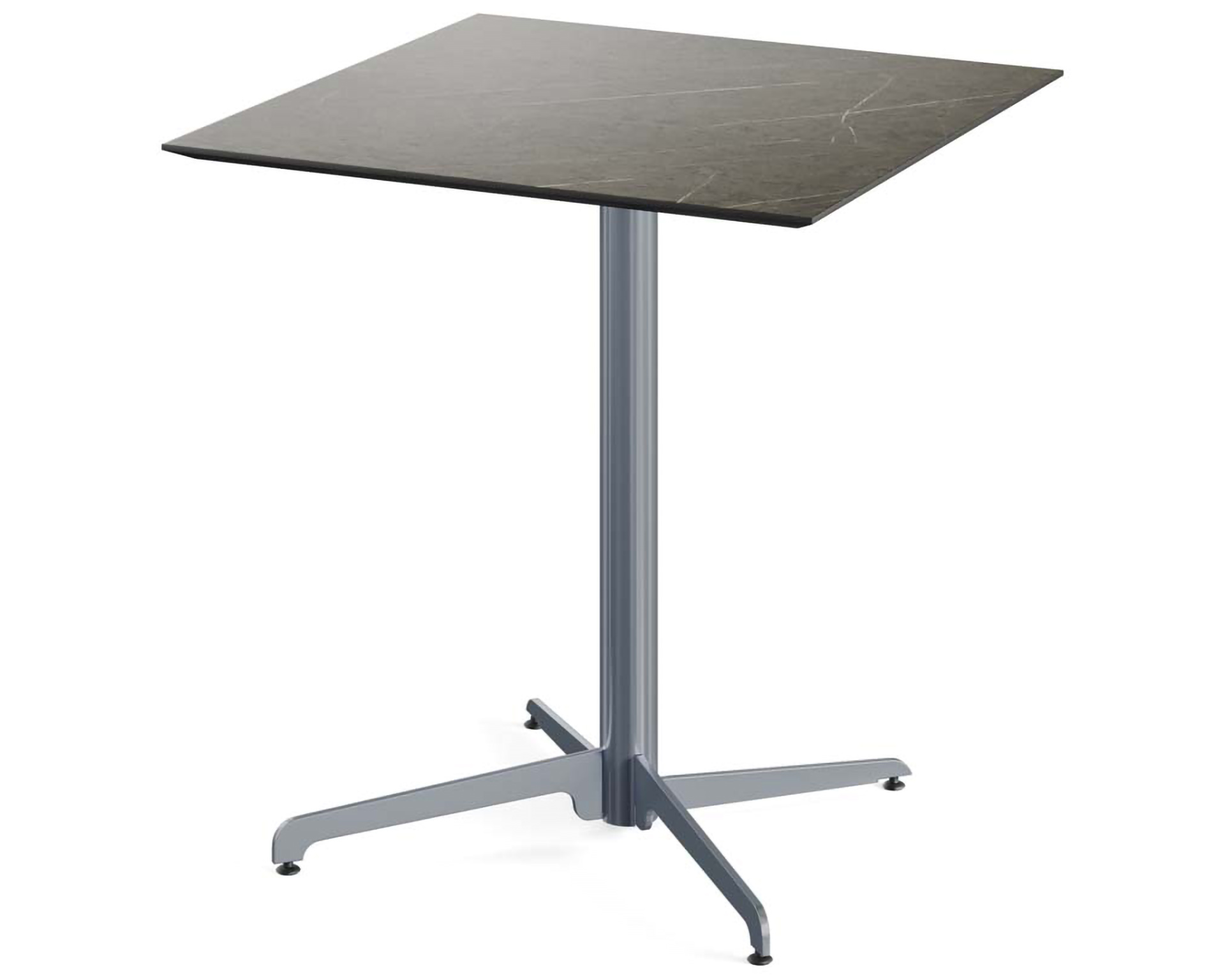 X Cross terrastafel grijs frame + Midnight Marble HPL tafelblad tafelblad 70x70cm