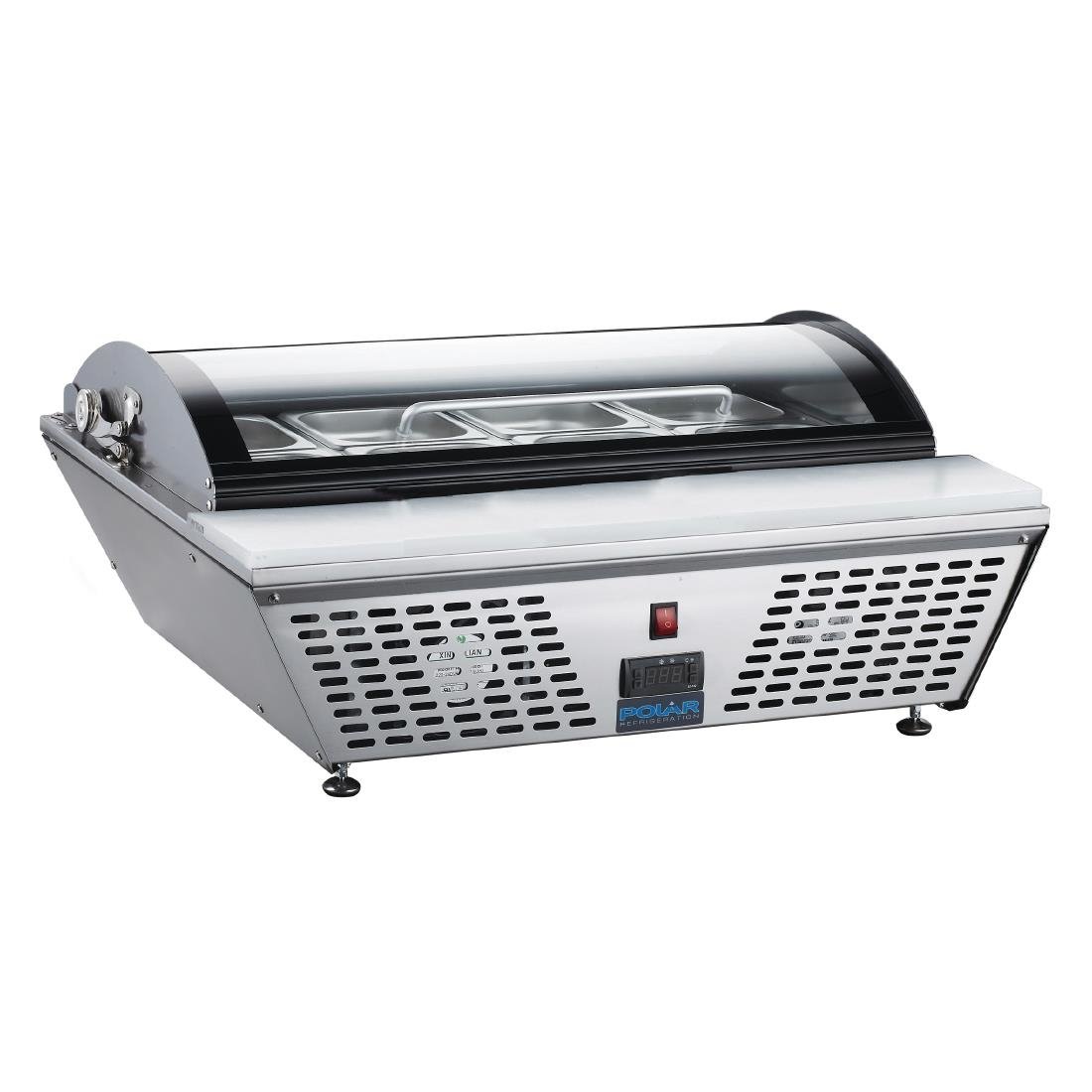 Polar G-Serie Energieeffizienter Tischkühlvitrine 4x GN 1/3