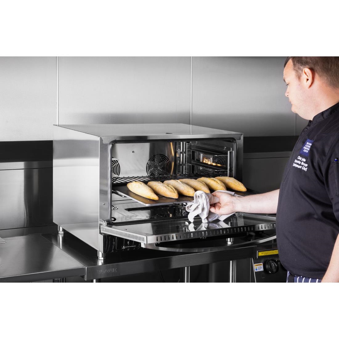 Four pâtissier à convection 4 niveaux avec humidificateur Buffalo 100 L triphasé