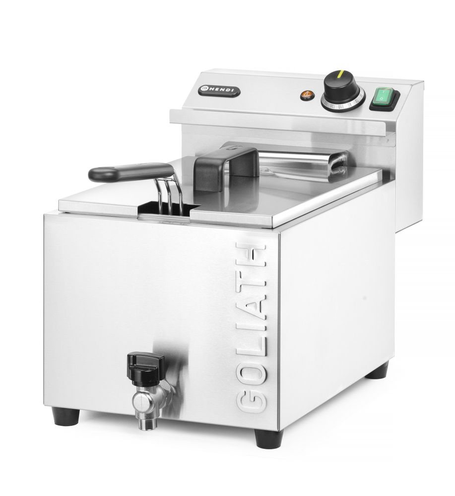 Fritteuse XL mit Ablasshahn HENDI GOLIATH - 10L - 400V/10200W - 300x585x(H)392mm