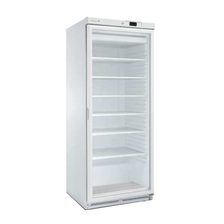 Congélateur Marecos en acier blanc GN 2/1 avec porte vitrée série 600