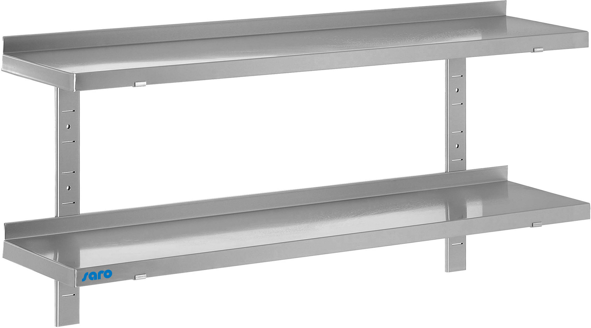 RVS Wandschap 400mm Complete Set met 2 Planken 1400(b)x400(d)x750(h)mm