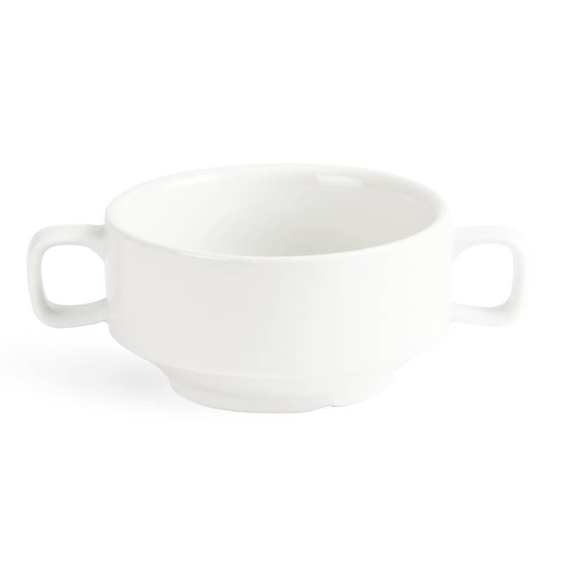 Tasse à Soupe Empilable Blanche - Olympia - 400ml - 6 Pièces