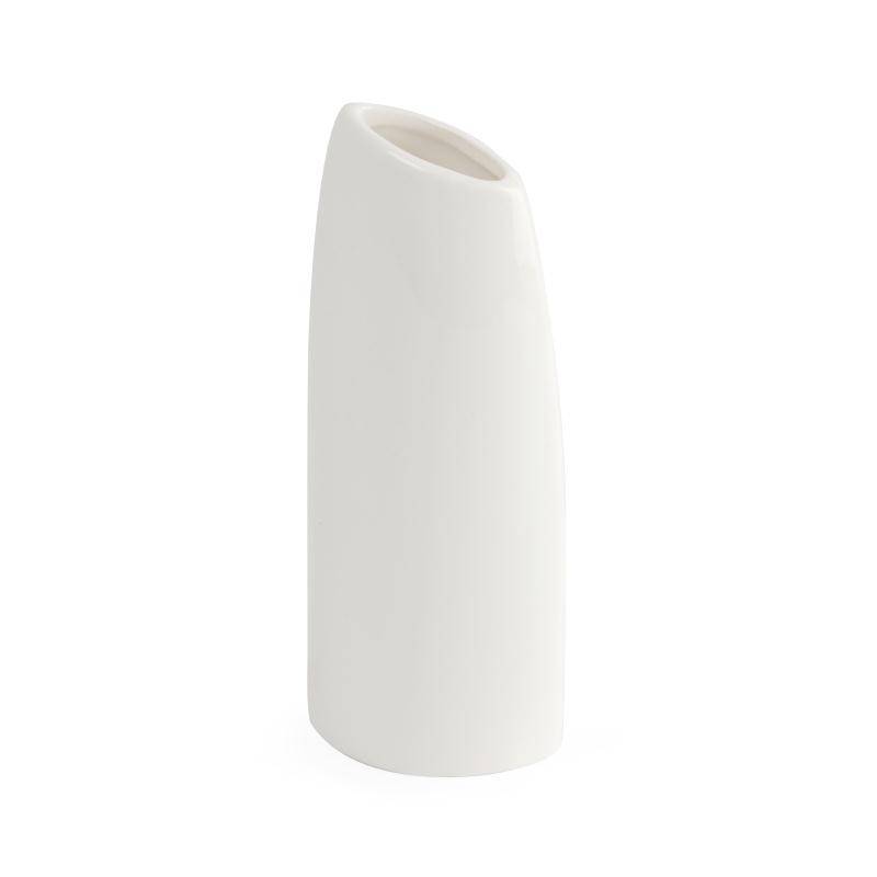 Ovale Blumenvase | Lumina Porzellan Weiß | 150mm | 6 Stück