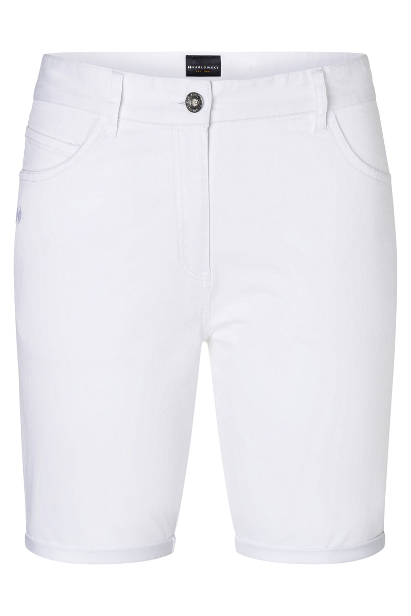 Herenshorts Met 5 Zakken, Klassiek Stretch - Wit - 54