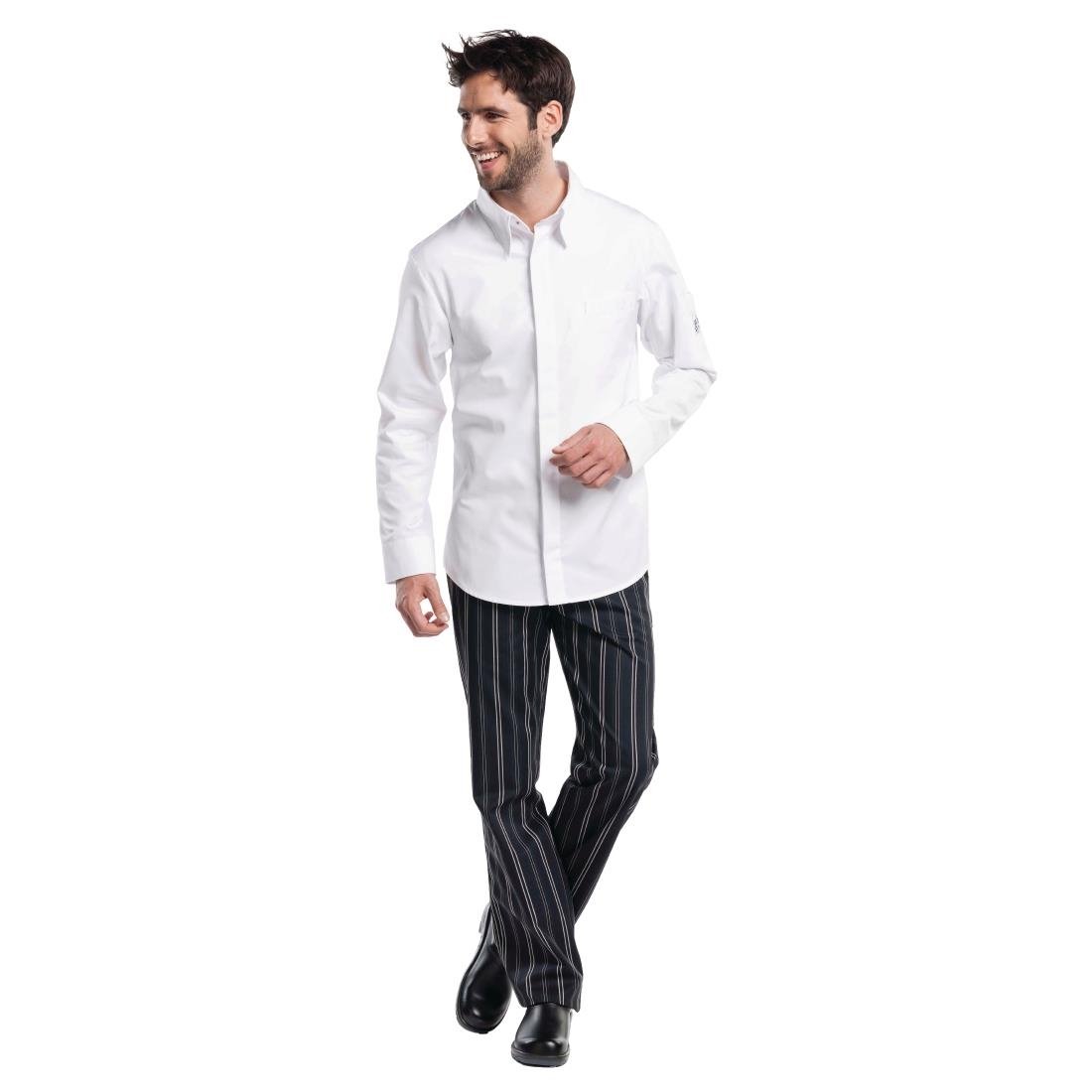 Chaud Devant Chef Shirt Herrenkochhemd lange Ärmel weiß S