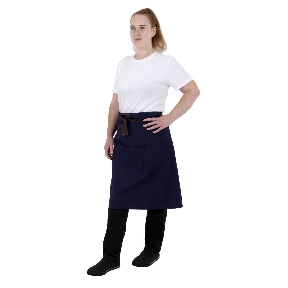 Southside Baumwoll-Canvas-Bistro-Schürze Marineblau Southside Baumwoll-Canvas-Bistro-Schürze Marineblau