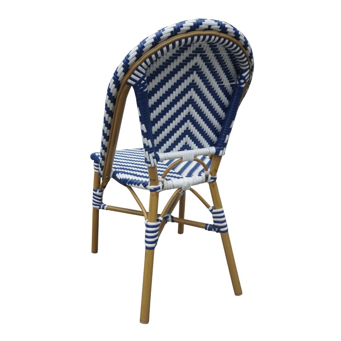 Bolero Rattan Beistellstuhl im Pariser Stil Blau (2 Stück)