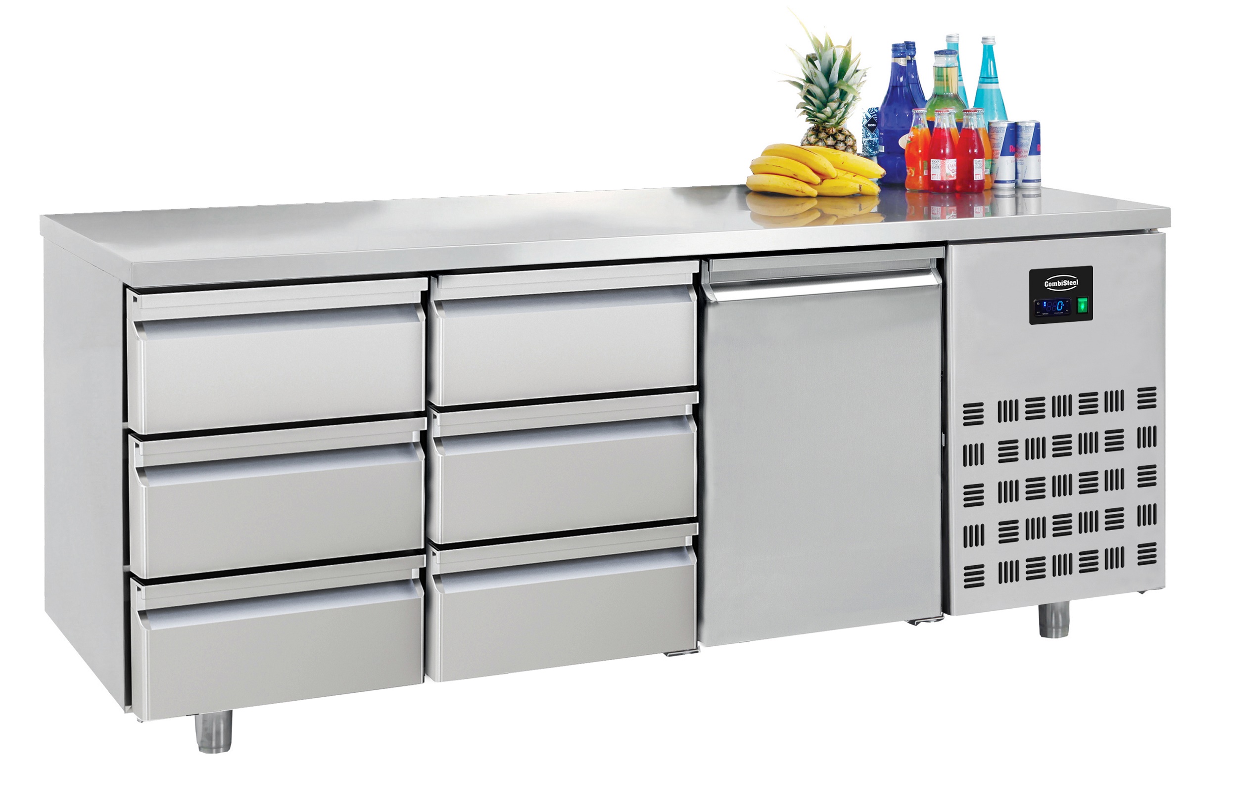 700 Kühltisch 1 Tür+6 Schubladen 474 Liter - 1865x700x(H)850mm