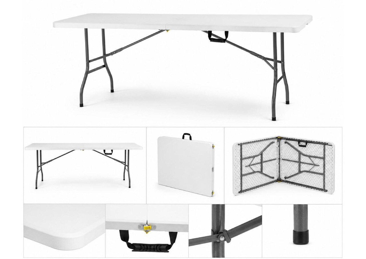 Table pliante - Blanche - 1800x740x(h)740mm
