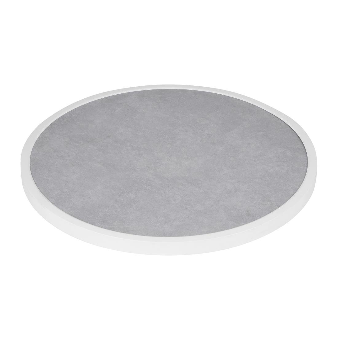 Runde Bolero-Tischplatte aus Fiberglas mit grauem Steineffekt, 580 mm