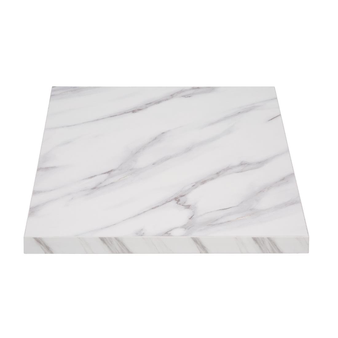 Plateau de table carré pré-percé Bolero effet marbre 600 mm