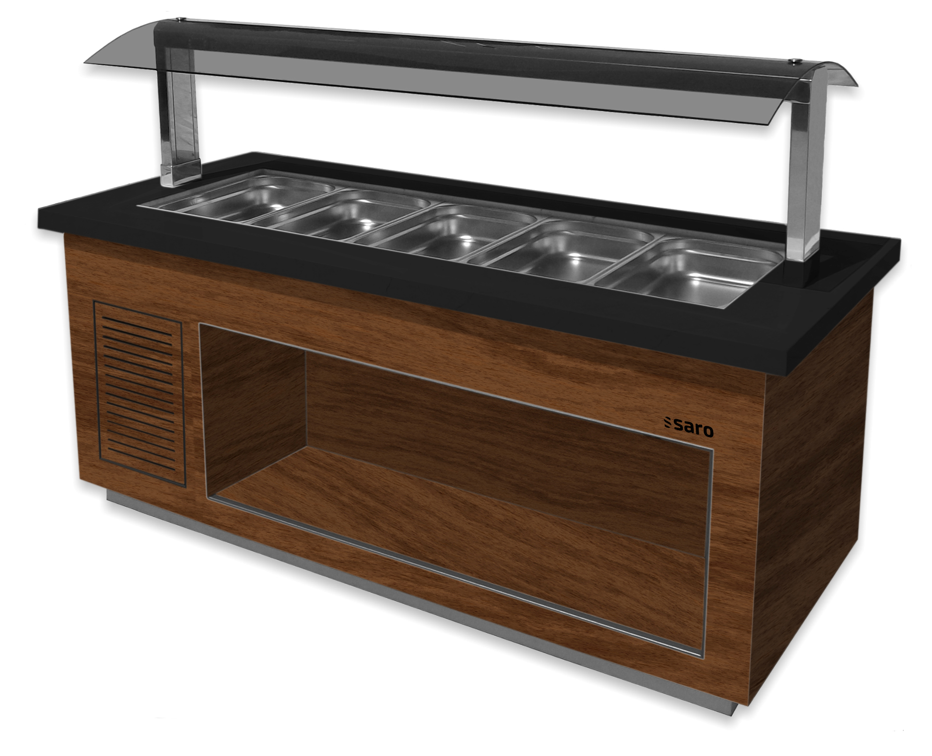 SARO Buffet chaud modèle PREMIUM LINE SB-H230 Noyer