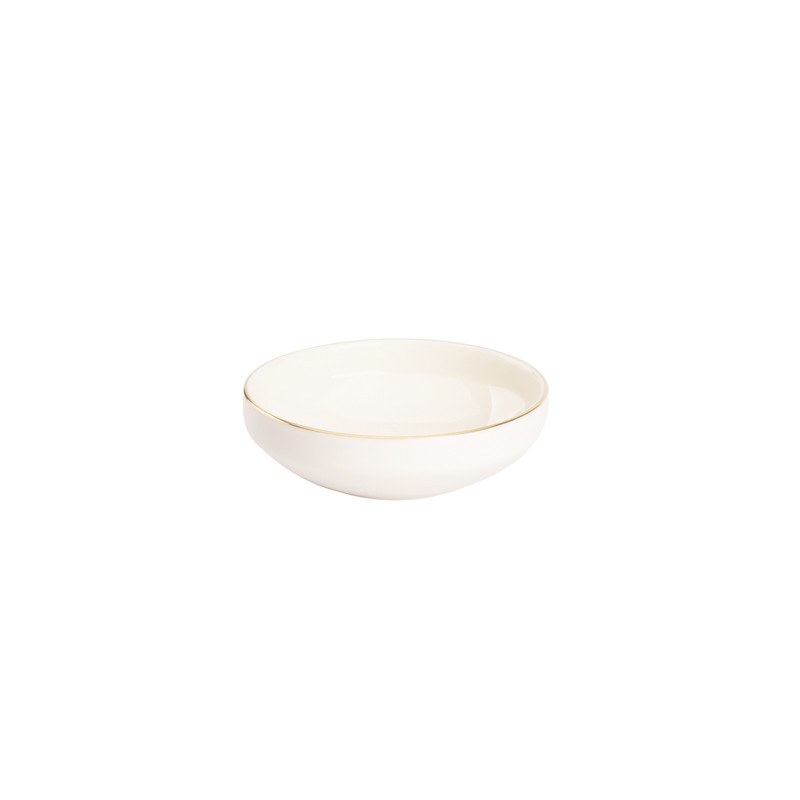 Schaal Ligne D'or 15 cm Wit Goud Porselein