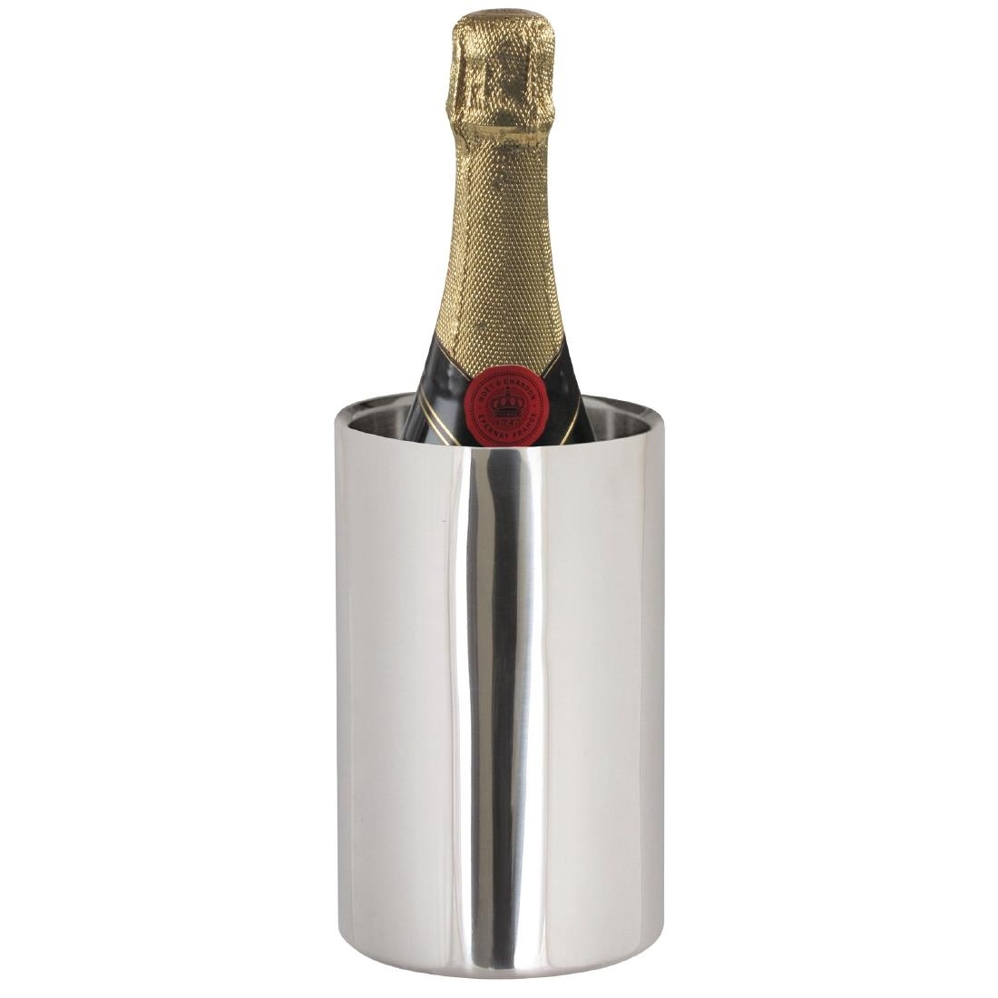 Wijnkoeler / Champagnekoeler - Gepolijst RVS - Ø12cm x 19,5(h)cm
