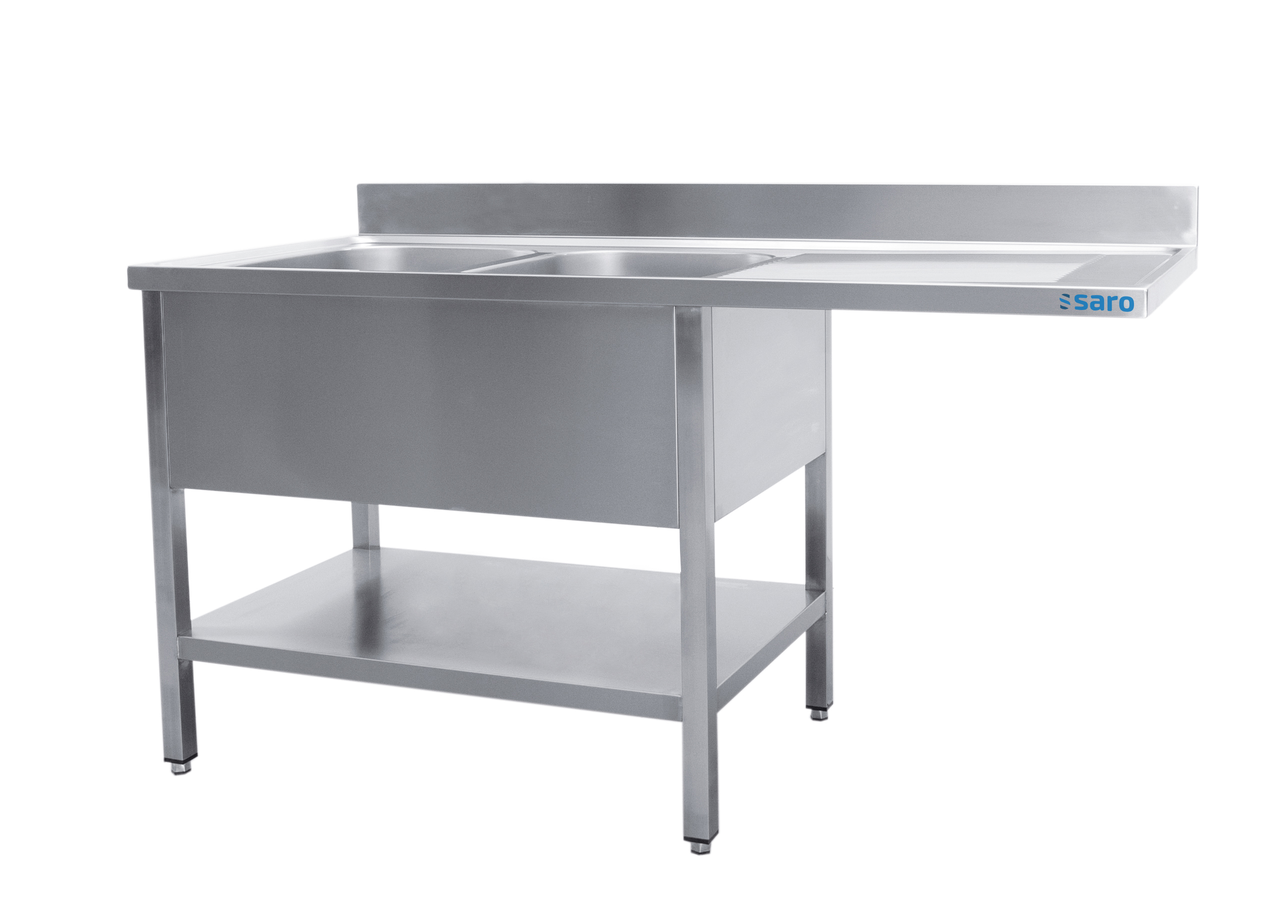 SARO Centre de lavage 2 bacs, gauche - L 1800 x P 700 mm
