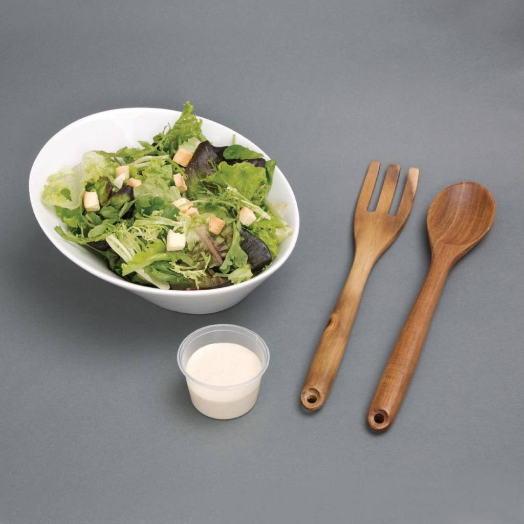 Saladebestek | Hout | Vork en Lepel | 11,3x31,5x(H)1,5cm