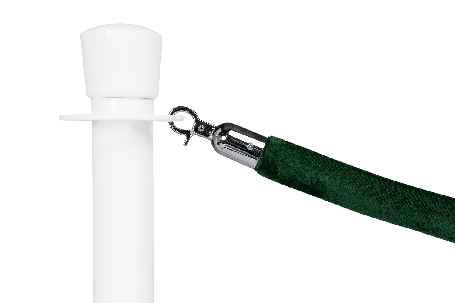 Absperrkordel Standard Velours Tannengrün - Länge 150cm - Chrom