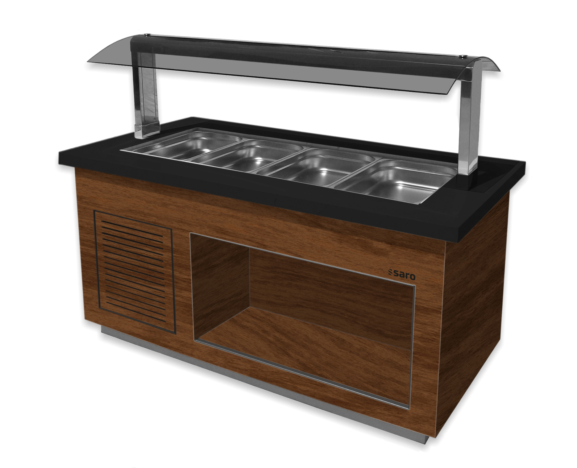SARO Bar à salade p.4x 1/1 GN, PREMIUM LINE SB-K170 Noyer