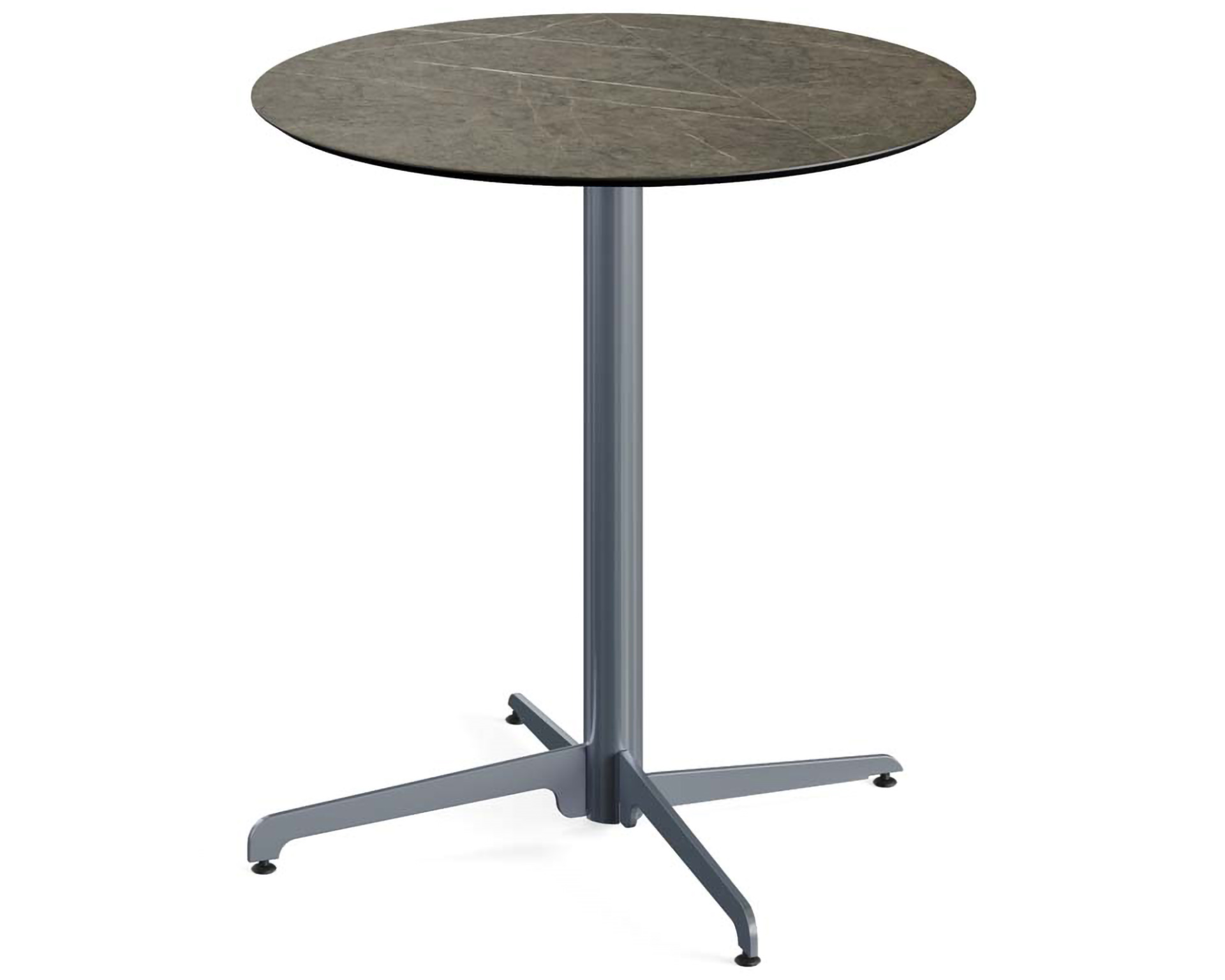 X Cross terrastafel grijs frame + Midnight Marble HPL tafelblad tafelblad Ø70cm
