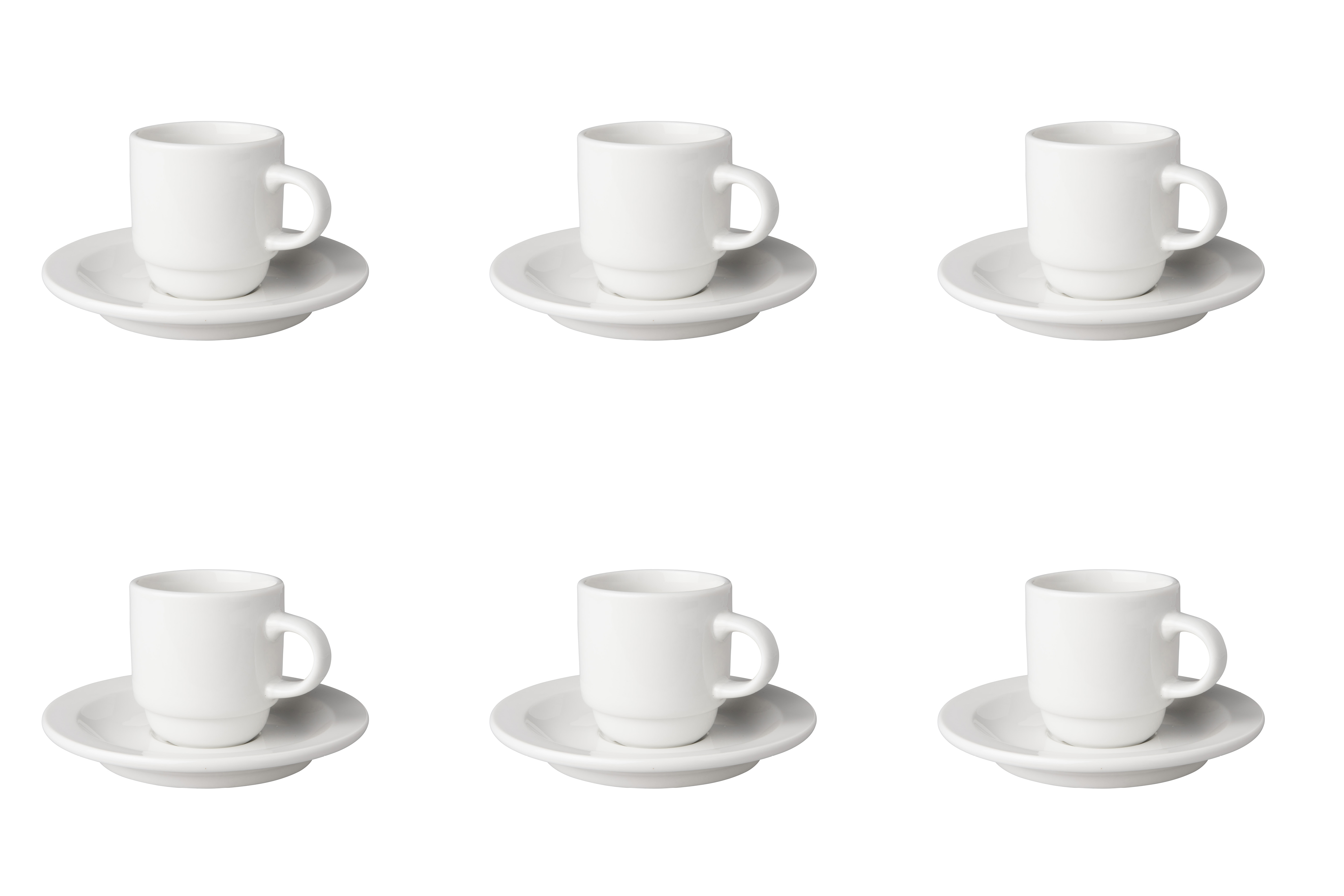 Kop en schotel Budgetline Smal 14 cl  13.5 cm Wit Porselein