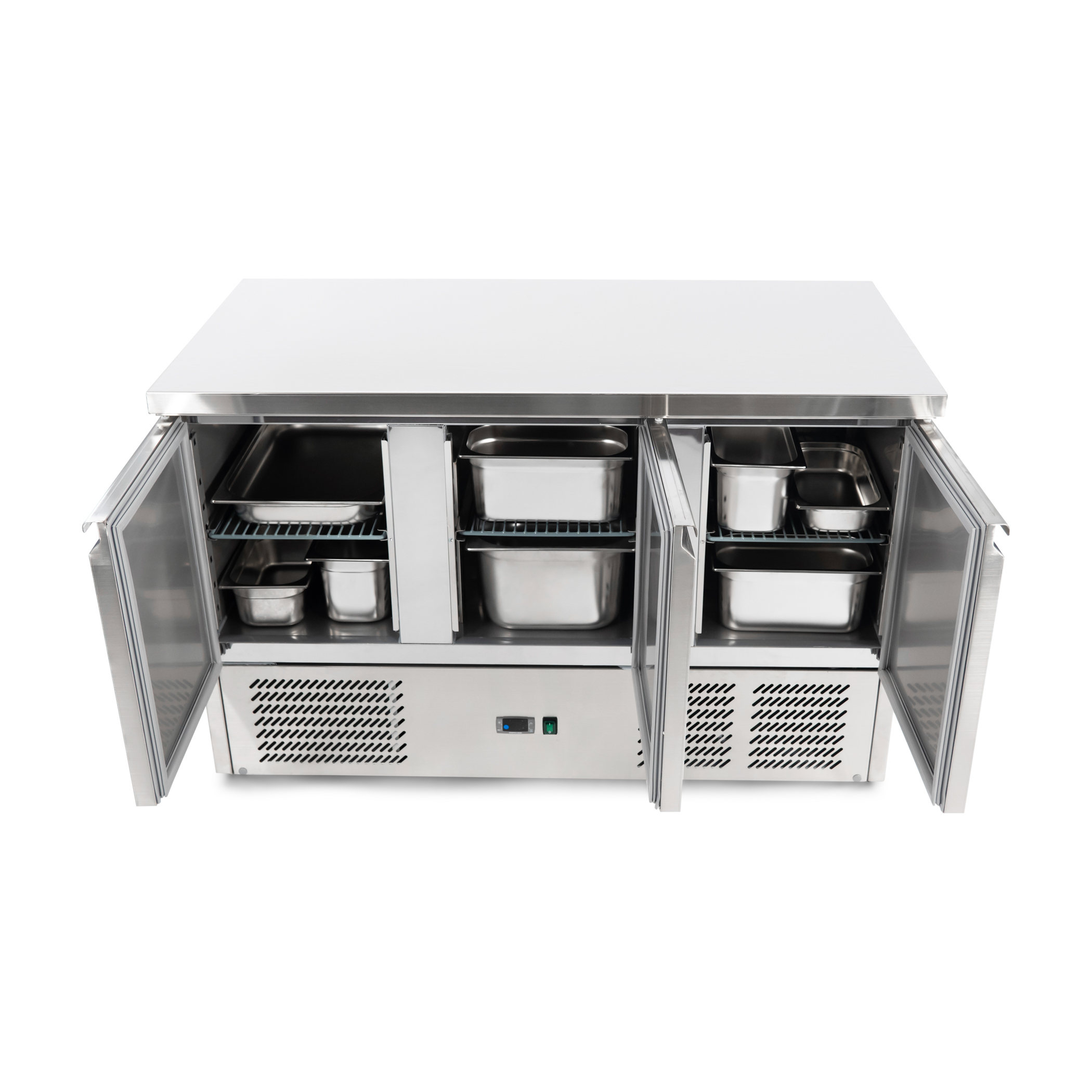 Kühlwerkbank 3-türig - Edelstahl - 137x70x(h)85 cm