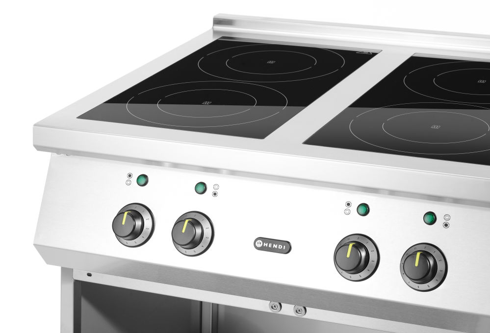 Cuisinière à induction 4 zones de cuisson - 17kW/400V - 800x700x(h)870mm