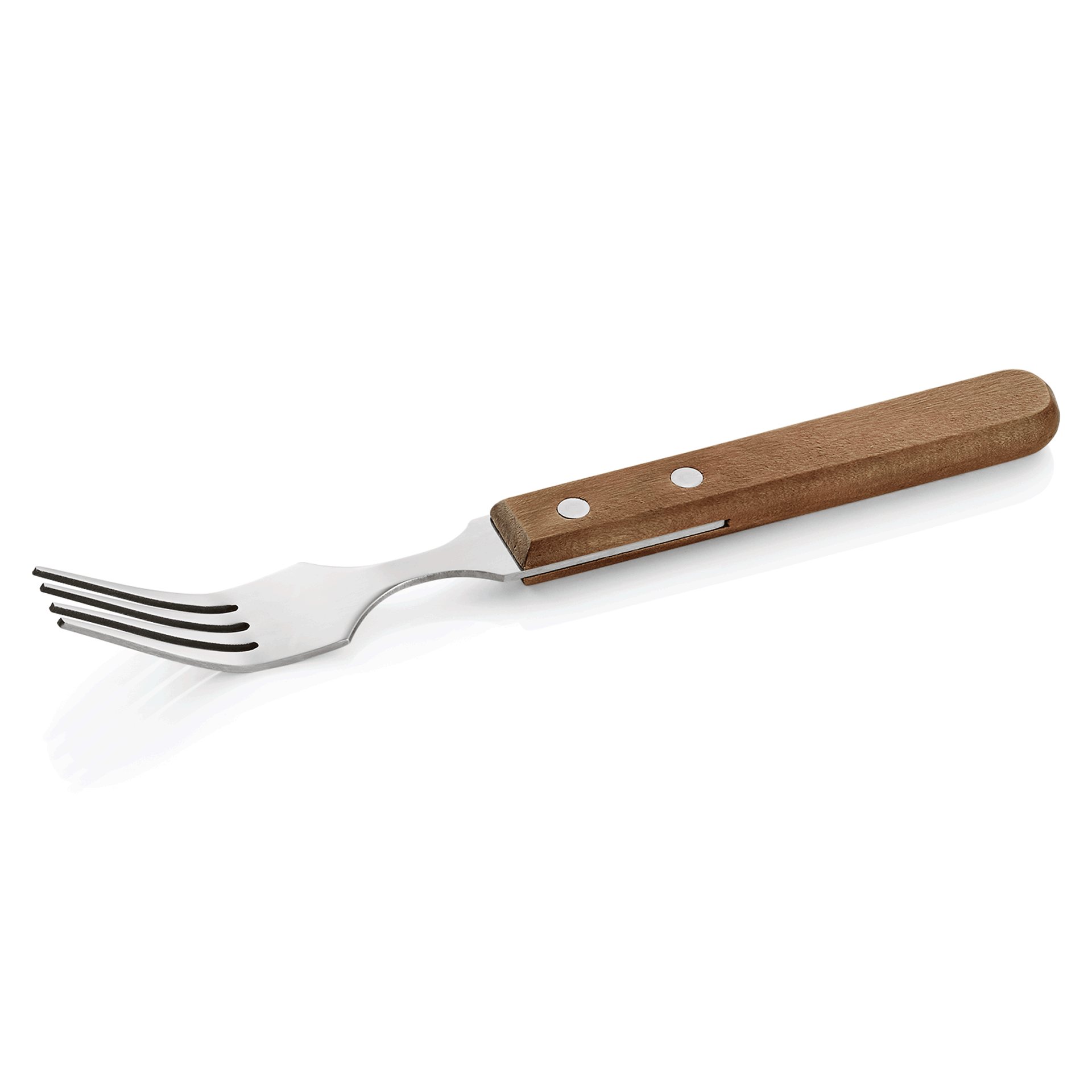 Ensemble de fourchettes à steak, poignée en bois de pin, 20 cm, ensemble de 12 pièces, bois, acier inoxydable