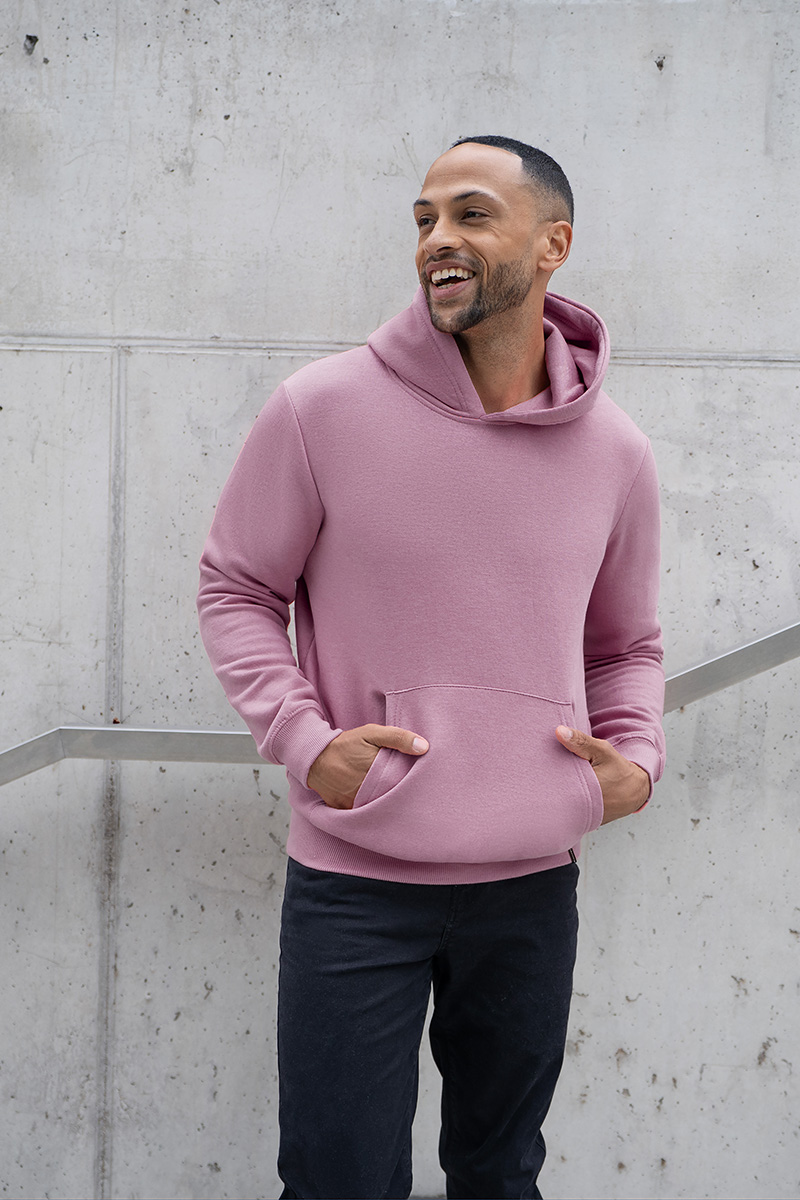 Hoodie de travail pour homme Soft-Face,, en matière durable - Rose Foncé - L