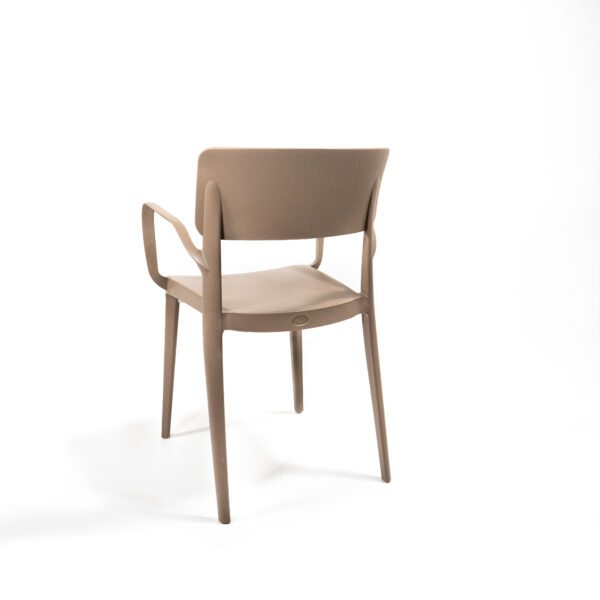 Wing chaise en plastique empilable avec accoudoirs, Beige sable, 50923