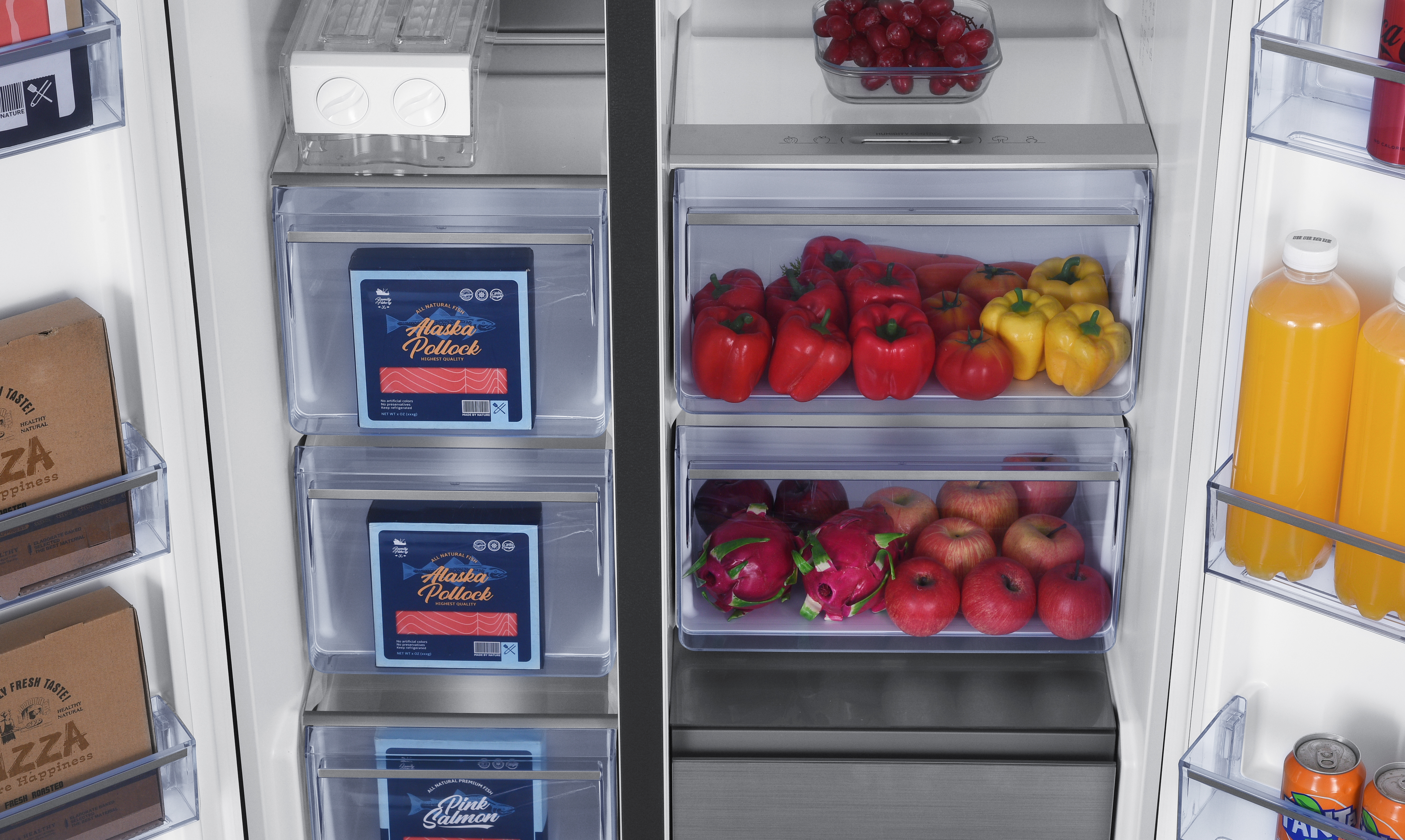 Kühlschrank - Schwarz - 367+225L - BONNSBS-680-040CB - Frilec