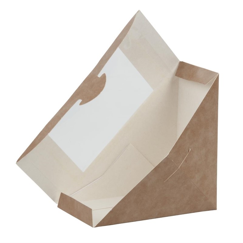 Recyclebare Sandwichbox met PLA-Venster - 500 Stuks (