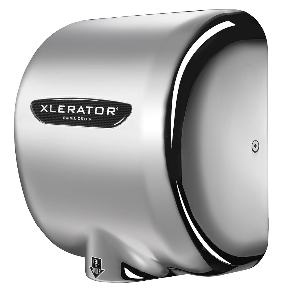 Xlerator Händetrockner XL-C Chrom | Sehr kraftvoll | 10 Sekunden | 1400W | Vandalismusgeschützt