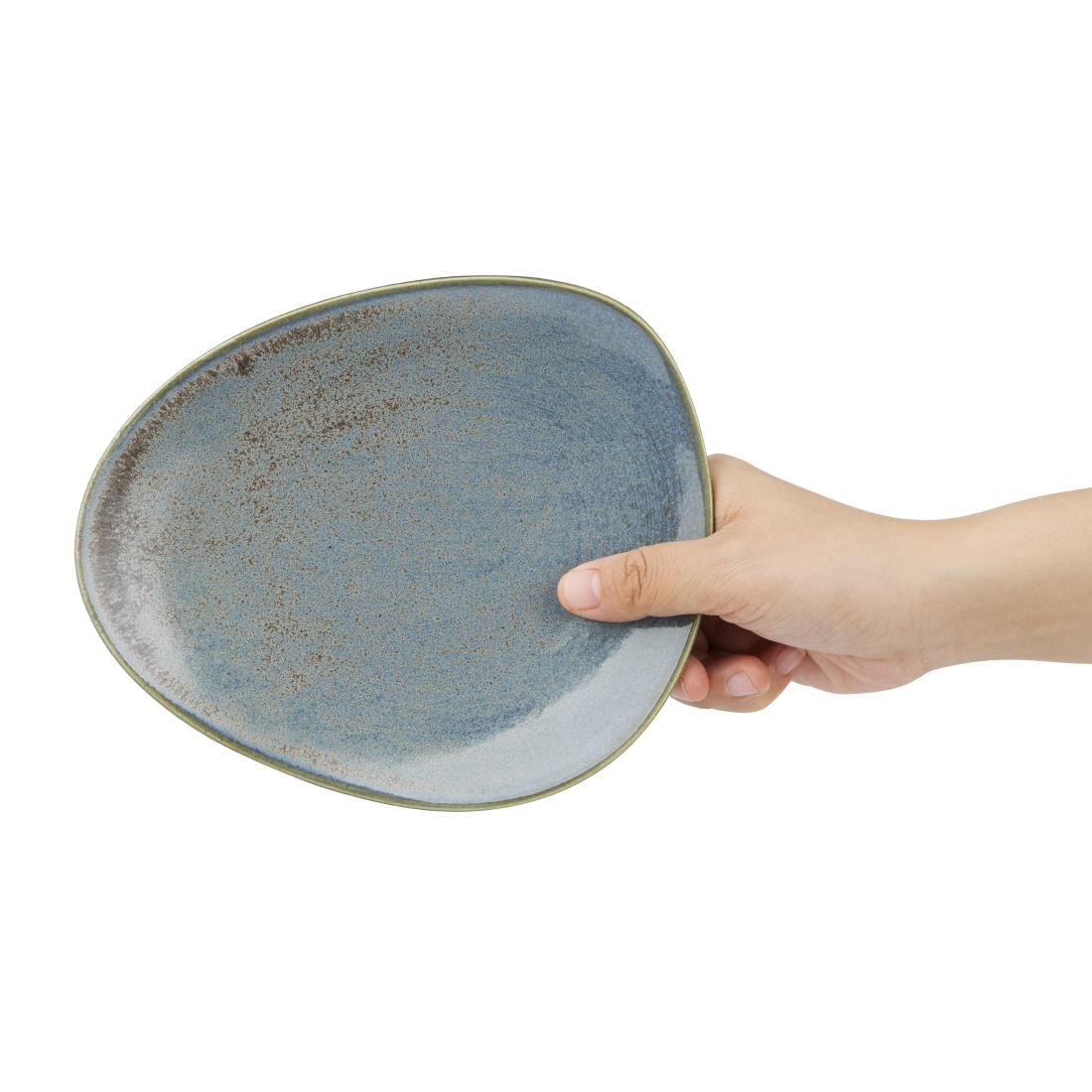 Assiettes triangulaires Olympia Ember Blue 190mm (lot de 6) Assiettes triangulaires Olympia Ember Blue 190mm (lot de 6)