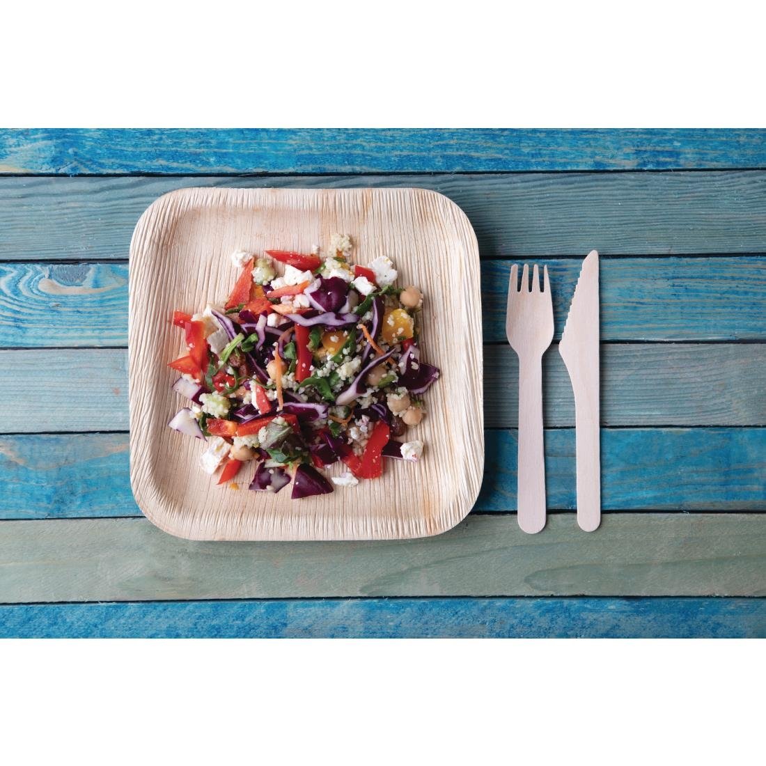 Assiettes creuses carrées en feuilles de palmier Fiesta Compostable 200mm (lot de 100)