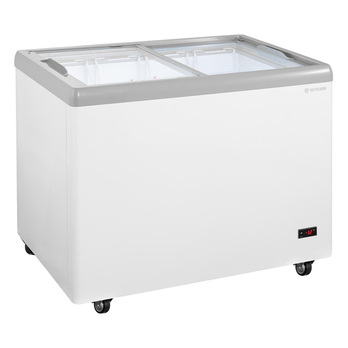 Eiscreme-Gefriertruhe 284 Liter mit LED-Beleuchtung und Rollen