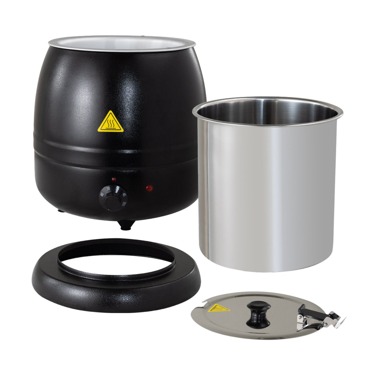 Soepketel ECO zwart, 10 liter, tot 95 °C, uitneembare RVS binnenpan