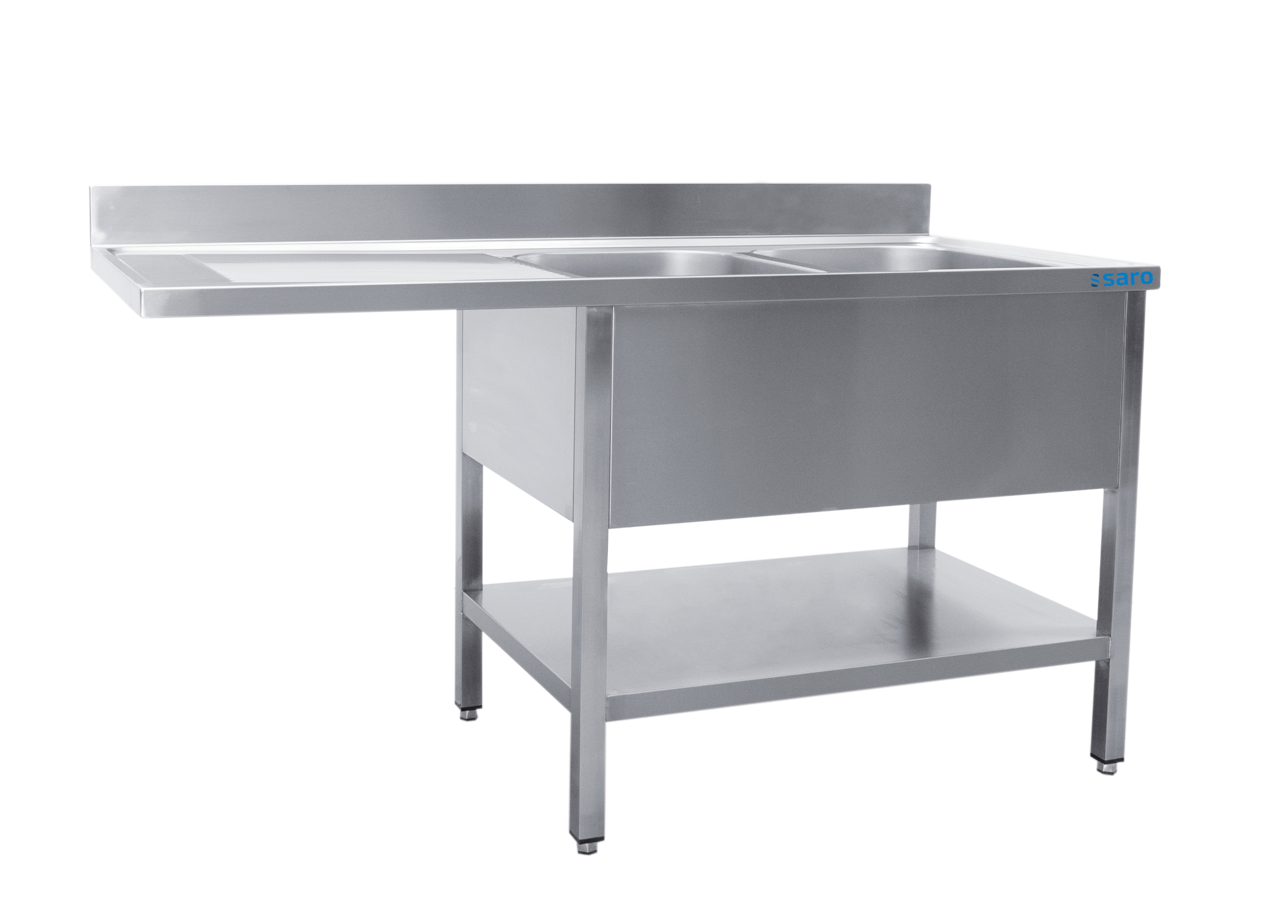 SARO Centre de lavage 2 bacs, droit - L 1800 x P 700 mm