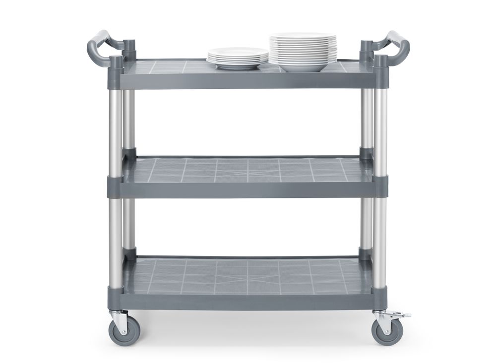 Chariot de service en polypropylène 3 étagères - grand - AmerBox - 1010x500x(H)960mm
